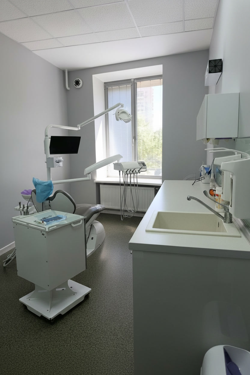 Зовнішній вигляд стоматологічної клініки у Чорноморську — вхід з вулиці Захисників України